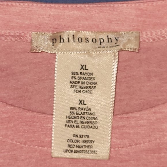 Philosophy Women's Tunic Pink Size XL New With Tags - Picture 3 of 4